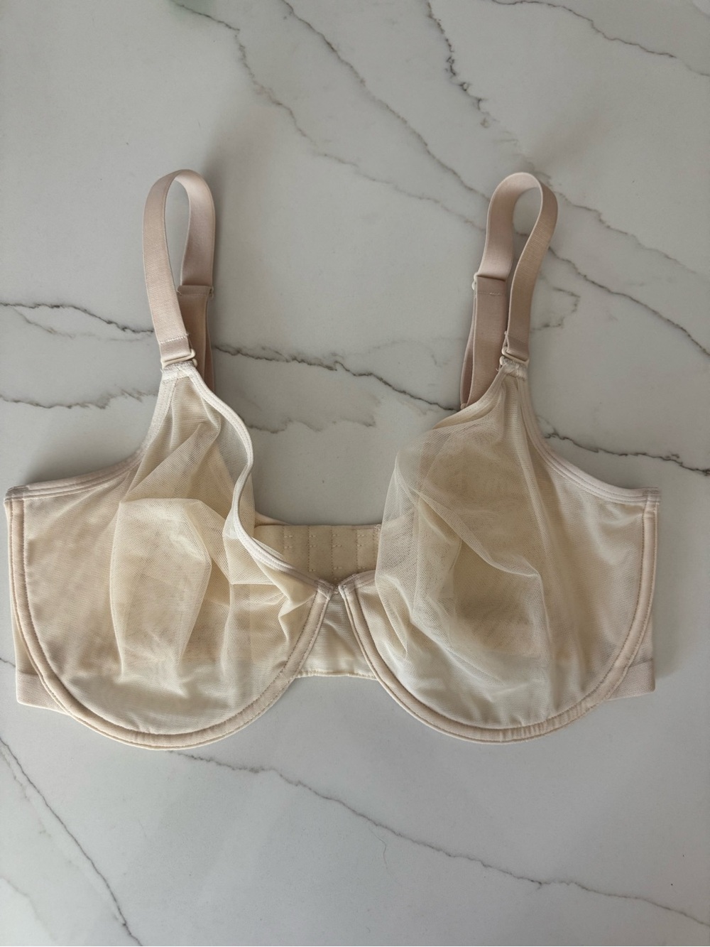 HSIA Seraphina Sheer Mesh Unlined Underwire Bra Champagne 34G 75G